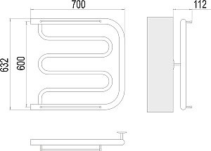 Полотенцесушитель водяной Terminus Фокстрот БШ 600х700 купить в интернет-магазине сантехники Sanbest