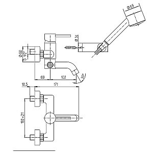 Смеситель для ванны PAINI Cox 78CR105 хром купить в интернет-магазине сантехники Sanbest