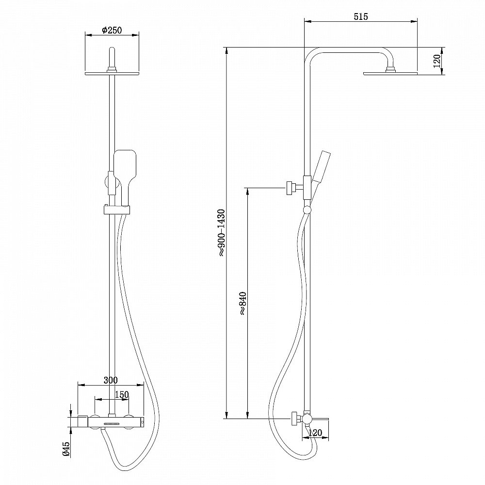 Душевая система ABBER Emotion AF8816NGL никель купить в интернет-магазине сантехники Sanbest