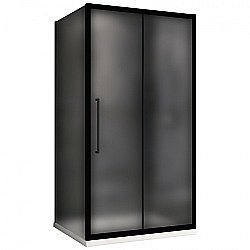 Душевой уголок ABBER Schwarzer Diamant AG30110BMH-S100BM 110х100 стекло матовое/профиль черный купить в интернет-магазине Sanbest