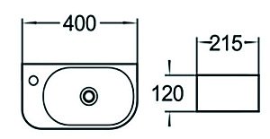 Раковина накладная SantiLine 40 SL-2014 белая купить в интернет-магазине Sanbest