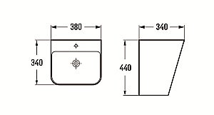 Раковина подвесная CeramaLux N 38 500QMB черная матовая купить в интернет-магазине Sanbest