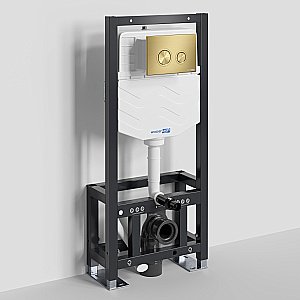 Инсталляция для унитаза WasserKraft Dill 61TLT.010.ME.MG01 с кнопкой матовое золото купить в интернет-магазине сантехники Sanbest