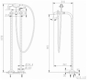 Смеситель для ванны Bravat SUMMER RAIN F677111C-B купить в интернет-магазине сантехники Sanbest