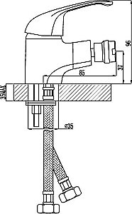 Смеситель для биде Rossinka A A35-51 купить в интернет-магазине сантехники Sanbest