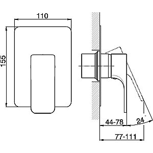 Смеситель для душа Cisal Cubic CU00300021 купить в интернет-магазине сантехники Sanbest