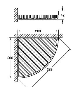 Полочка-решетка Grohe Selection Cube 40809000 купить в интернет-магазине сантехники Sanbest