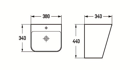 Раковина подвесная CeramaLux N 38 500QMB черная матовая купить в интернет-магазине Sanbest