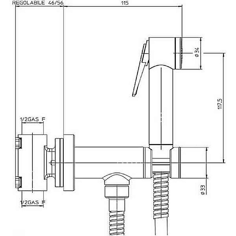 Гигиенический душ Bossini Paloma Flat E37015B.045 белый купить в интернет-магазине сантехники Sanbest