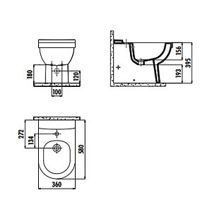 Биде напольное Creavit Vitroya VT500-00CB00E-0000 купить в интернет-магазине Sanbest