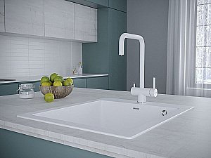 Смеситель для кухни Paulmark Wetter We213030-WH белый матовый купить в интернет-магазине сантехники Sanbest