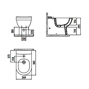 Биде напольное Creavit Vitroya VT500-00CB00E-0000 купить в интернет-магазине Sanbest