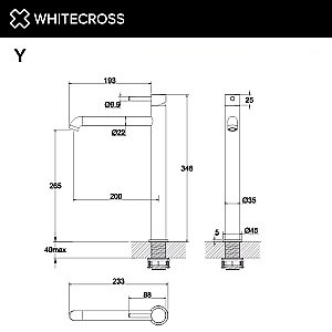 Смеситель для раковины WhiteCross Y Y1213BL черный матовый купить в интернет-магазине сантехники Sanbest