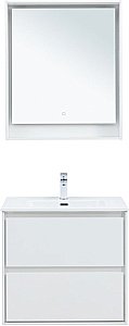 Тумба с раковиной Aquanet Милан 336368/284027 70 белый глянец для ванной в интернет-магазине Sanbest