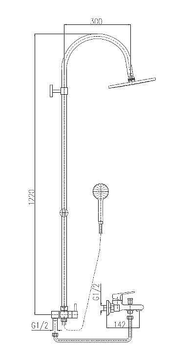 Душевая система Rav-Slezak COLORADO CO254.5/3CMAT черный матовый купить в интернет-магазине сантехники Sanbest