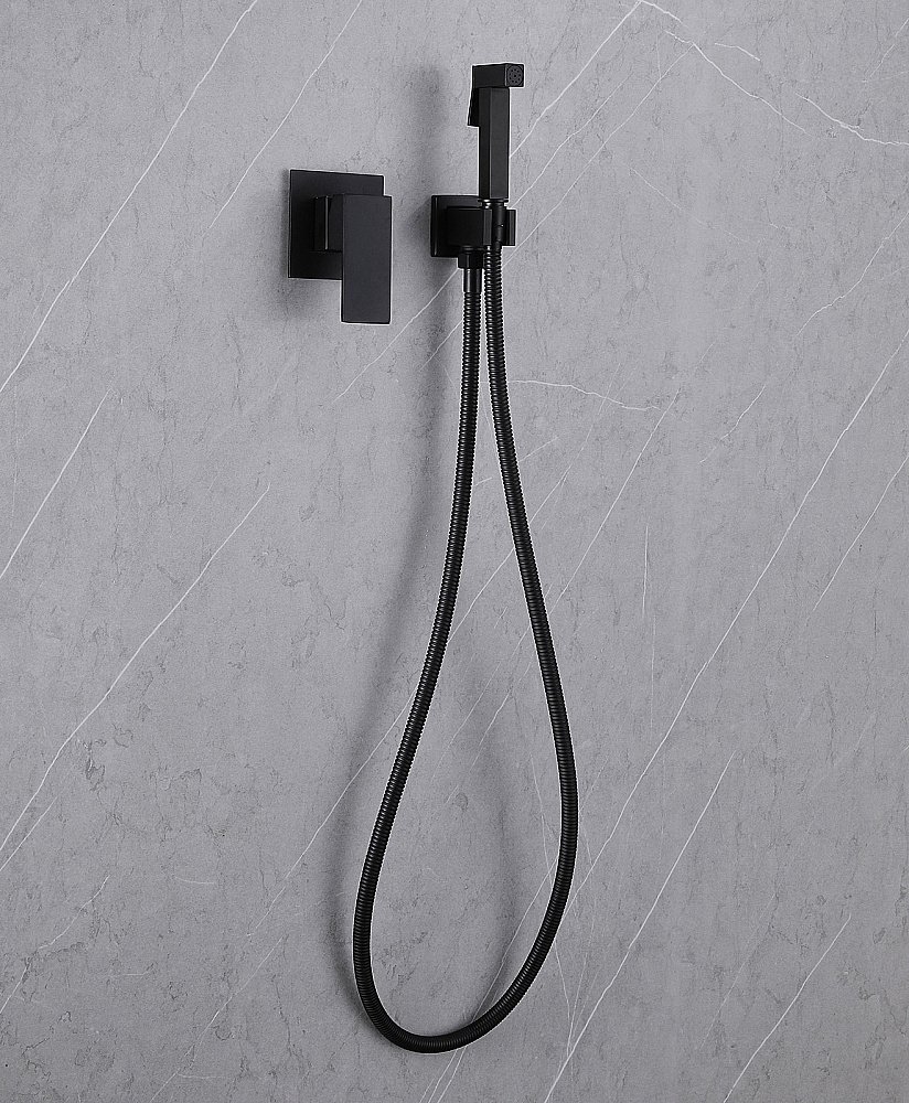 Гигиенический душ со смесителем ABBER Daheim AF8225B черный матовый купить в интернет-магазине сантехники Sanbest