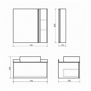 Тумба с раковиной Comforty Эдинбург 75 для ванной в интернет-магазине Sanbest