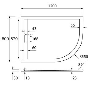 Душевой поддон Cezares TRAY AS-RH 120x80 белый купить в интернет-магазине Sanbest