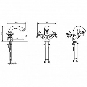 Смеситель для раковины Boheme Medici Presente 311 бронза купить в интернет-магазине сантехники Sanbest
