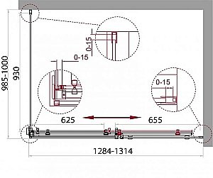 Душевой уголок BelBagno ACQUA AH-1 130x100 прозрачный/черный купить в интернет-магазине Sanbest