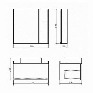 Тумба с раковиной Comforty Эдинбург 75 для ванной в интернет-магазине Sanbest