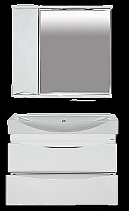 Тумба с раковиной подвесная Misty Элвис 85 белая эмаль для ванной в интернет-магазине Sanbest