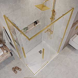 Душевой уголок Grossman Galaxy 300.K33.01.9070.32.00 90x70 стекло прозрачное/профиль золото сатин купить в интернет-магазине Sanbest