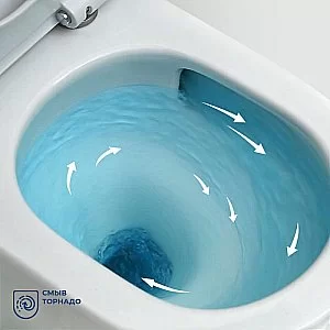 Унитаз напольный BelBagno FLAY-TOR BB2149CP-TOR/SC белый, с крышкой микролифт, с бачком, безободковый, слив-торнадо купить в интернет-магазине Sanbest