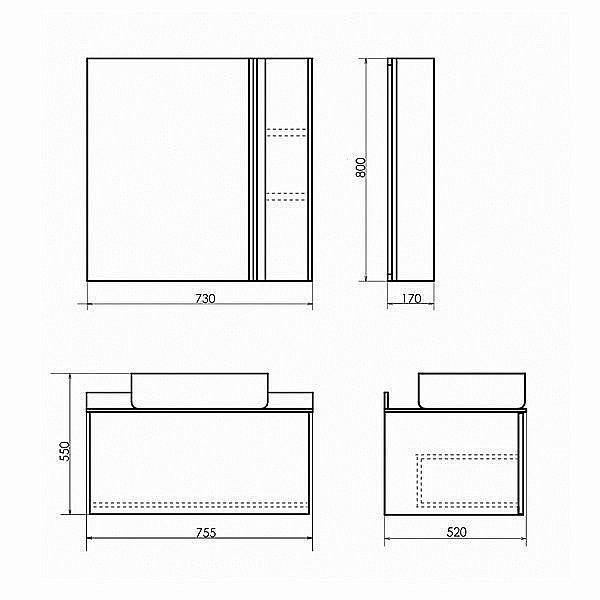 Тумба с раковиной Comforty Эдинбург 75 для ванной в интернет-магазине Sanbest