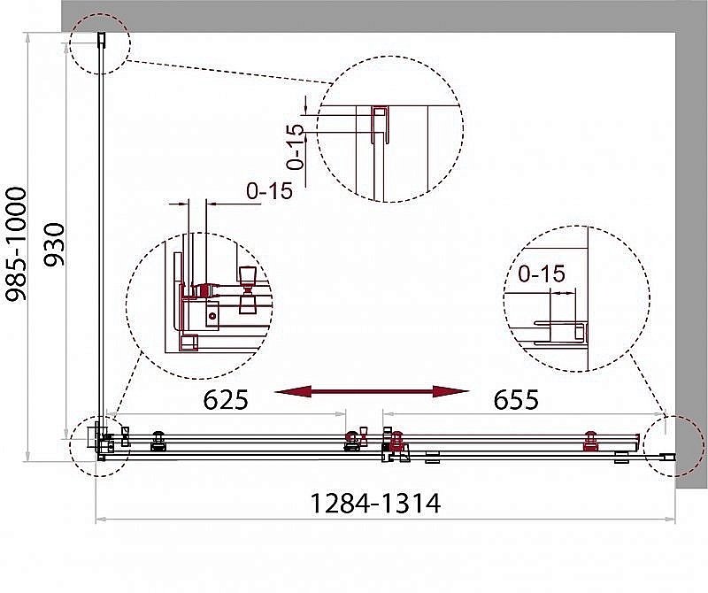 Душевой уголок BelBagno ACQUA AH-1 130x100 прозрачный/черный купить в интернет-магазине Sanbest