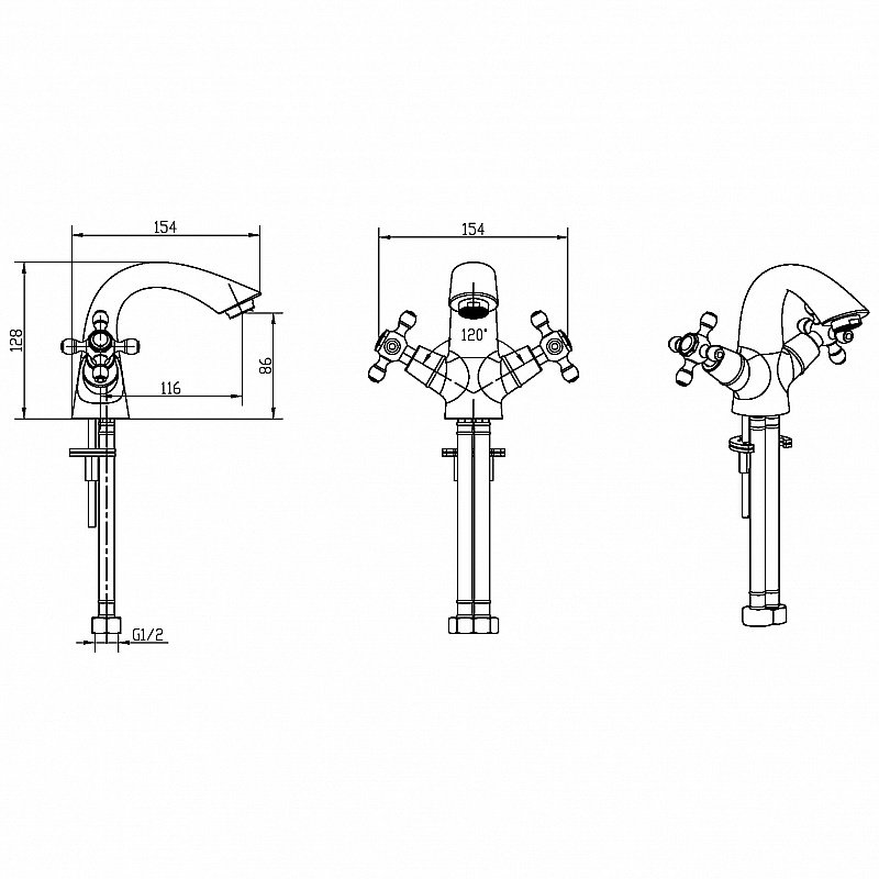 Смеситель для раковины Boheme Medici Presente 311 бронза купить в интернет-магазине сантехники Sanbest