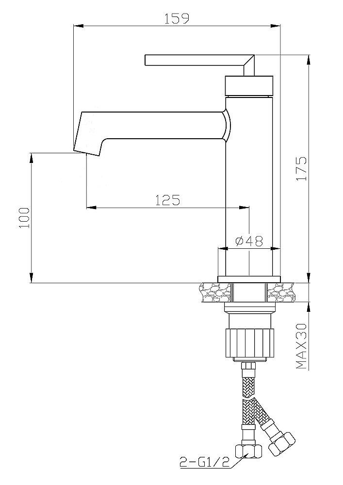 Смеситель для раковины BelBagno ACQUA LVM-NERO черный матовый купить в интернет-магазине сантехники Sanbest