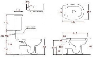 Унитаз ARTCERAM Hermitage HEV003 01 00 с низким бачком золото купить в интернет-магазине Sanbest