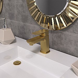 Смеситель для раковины PAINI Nove 09PJ211 золото матовое купить в интернет-магазине сантехники Sanbest