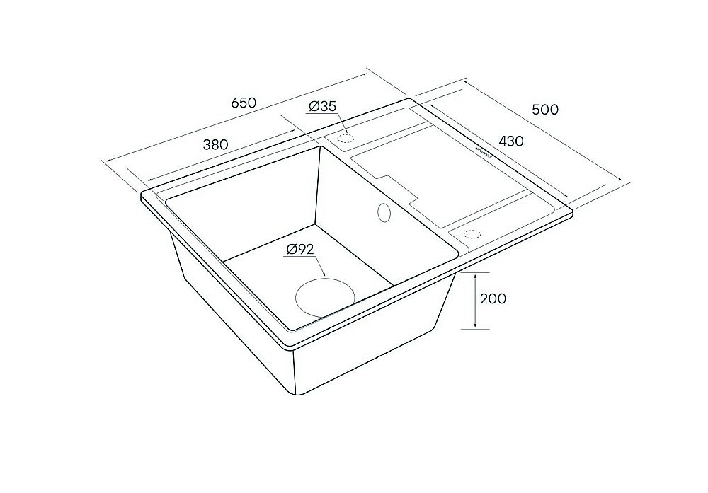 Мойка кухонная Paulmark Weimar PM216550-BL Черная купить в интернет-магазине сантехники Sanbest