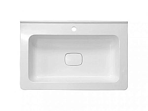 Тумба с раковиной Эстет Kare Luxe 70 напольная 2 ящика белая для ванной в интернет-магазине Sanbest