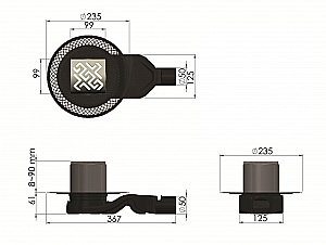 Душевой трап боковой Berges Platz Antik 10х10 090160 матовый хром купить в интернет-магазине Sanbest