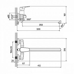Смеситель для ванны IDDIS Zodiac ZODSBL2i10 купить в интернет-магазине сантехники Sanbest