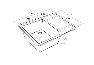 Мойка кухонная Paulmark Weimar PM216550-BL Черная купить в интернет-магазине сантехники Sanbest