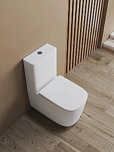 Унитаз напольный Ceruttispa ALVARO CT11089 безободковый с бачком, с крышкой микролифт, слив-торнадо, белый купить в интернет-магазине Sanbest