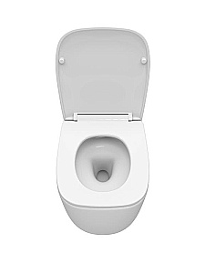 Унитаз подвесной Cezares COMFORT CZR-380-TH-TOR/SC белый, безободковый, с крышкой микролифт, слив торнадо купить в интернет-магазине Sanbest