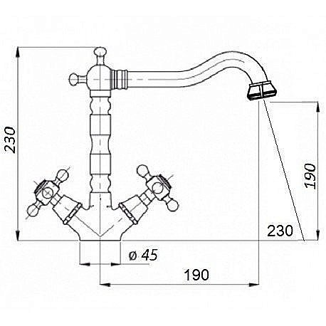 Смеситель для кухни Magliezza Classico 50150 хром купить в интернет-магазине сантехники Sanbest