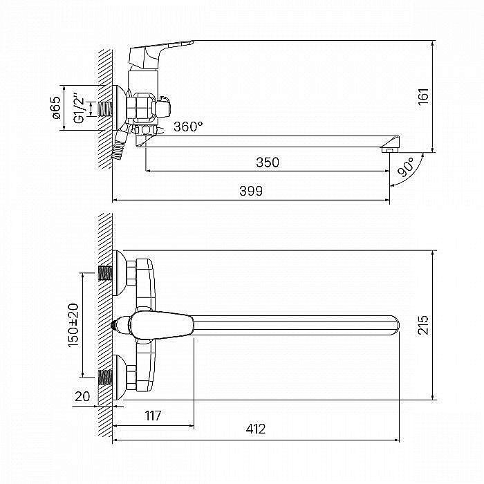 Смеситель для ванны IDDIS Zodiac ZODSBL2i10 купить в интернет-магазине сантехники Sanbest