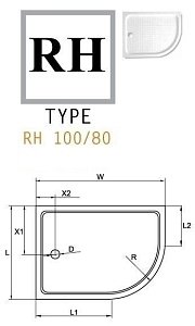 Душевой поддон Cezares TRAY-A-RH 100x80 купить в интернет-магазине Sanbest