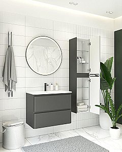 Пенал Aquanet Эмбер 330472 35 черный матовый для ванной в интернет-магазине сантехники Sanbest