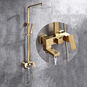 Душевая система ABBER Daheim AF8216G золото матовое купить в интернет-магазине сантехники Sanbest