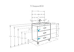 Тумба с раковиной Акватон Америна 80 М белая глянцевая для ванной в интернет-магазине Sanbest
