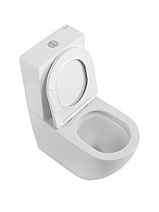 Унитаз напольный CEZARES STYLUS-TOR CZR-538-CP-TOR/SC безободковый, смыв торнадо, с бачком, с крышкой микролифт, белый купить в интернет-магазине Sanbest