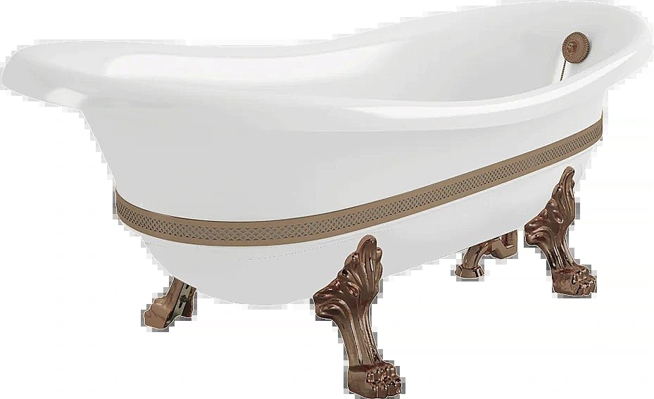 Ванна Migliore Bella DECOR на лапах LEONE STANDART 26989 170х80 белая,бронза купить в интернет-магазине Sanbest