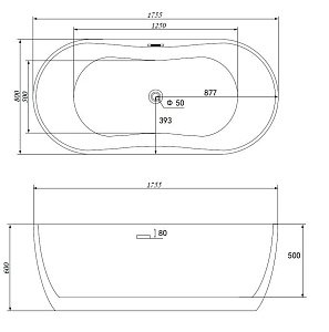 Ванна ABBER AB9219 175x80 купить в интернет-магазине Sanbest